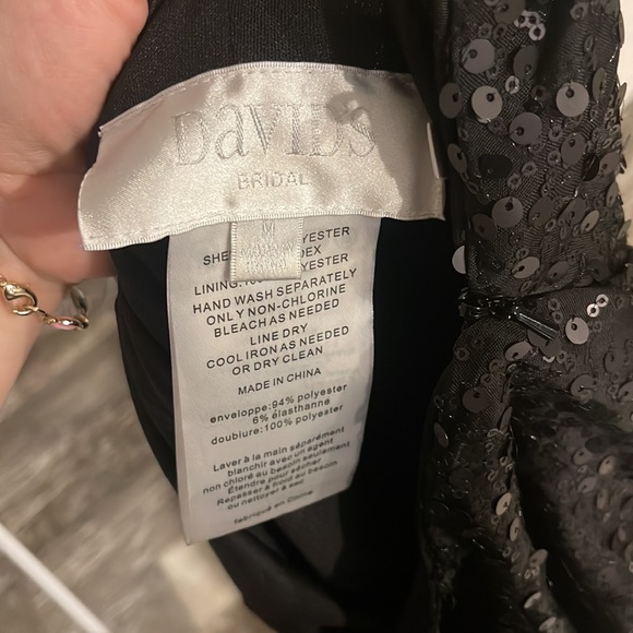 Black sequence David’s Bridal bridesmaids dress - Picture 3 of 3